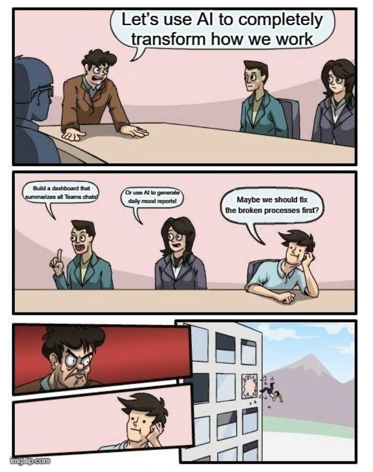 AI fail boardroom meeting meme