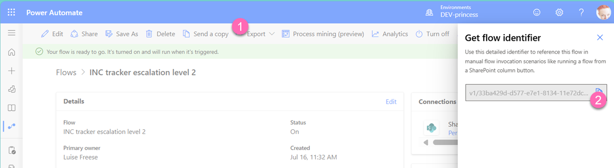 Copy IDs via Export feature